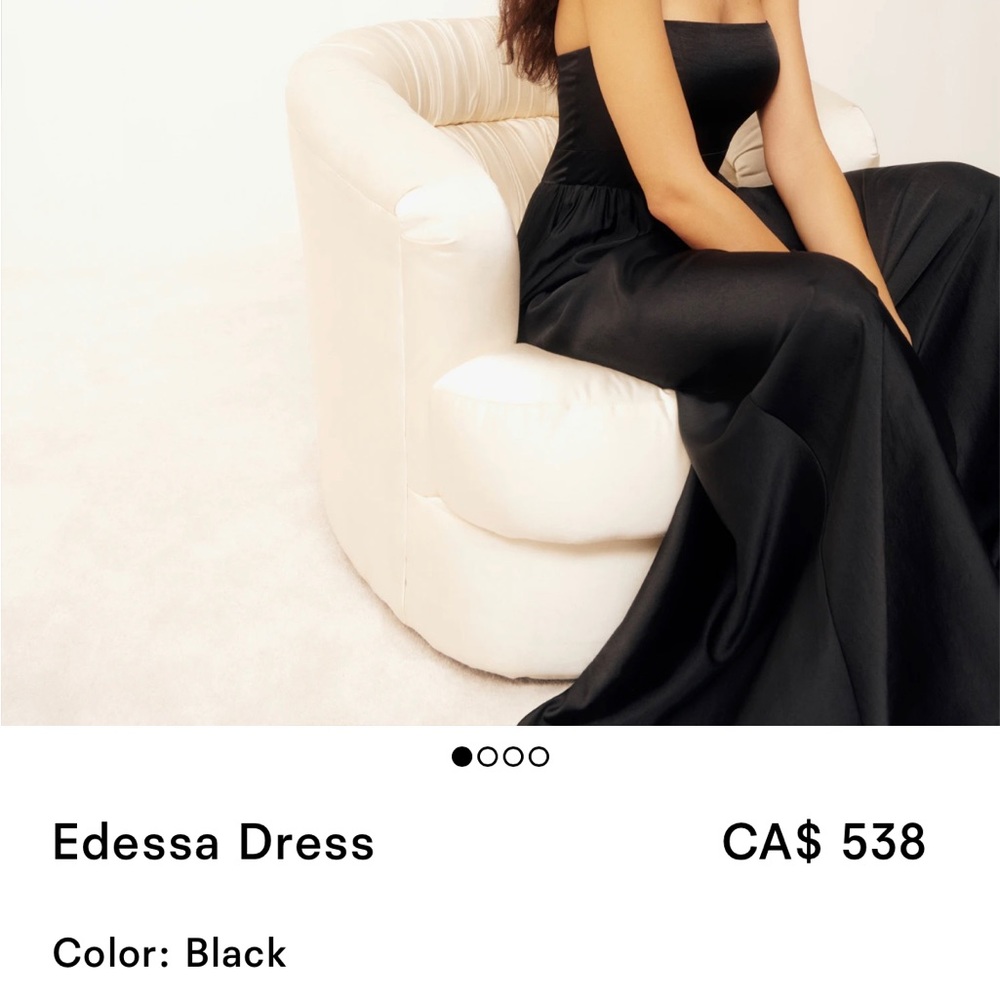 Reformation Edessa black formal gown dress NWT size 0 - Picture 6 of 7